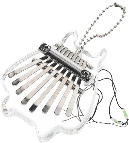 EXQUIMEUBLE Mini Fingerklavier Kalimba Tasten Transparent Kristall Musikinstrument Für Anfänger Hand Tragbar Üben Zubehör Tasche Anhänger