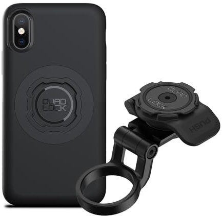 Quad Lock Stem Cap Mount (Adjustable) Bike Kit with iPhone X/XS MAG Phone Case