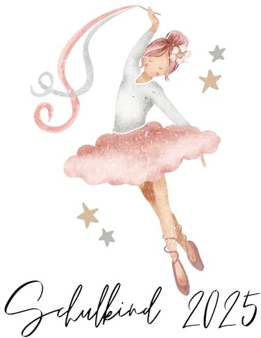 Schulkind 2025 Bügelbilder Set Textilien, zum aufbügeln, Fee, Ballerina, Meerjungfrau, Pferd, Einhorn, Bügelbild Schultüte, Erster Schultag Einschulung (Ballerina Wolkenrock)