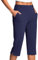 Summer Trousers for Women Lightweight Ladies Soft 3/4 Length Cropped Pants High Waist Stretch Pull on Bottoms Summer Golf Chino Joggers with Pockets Elegant Office Business