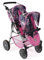 Poussette Double poupees Multi-Positions Tissu Licornes, Rose - 63x43x77cm - poignee reglable 50-82cm - Set Landau Poupon + Carte Tigre