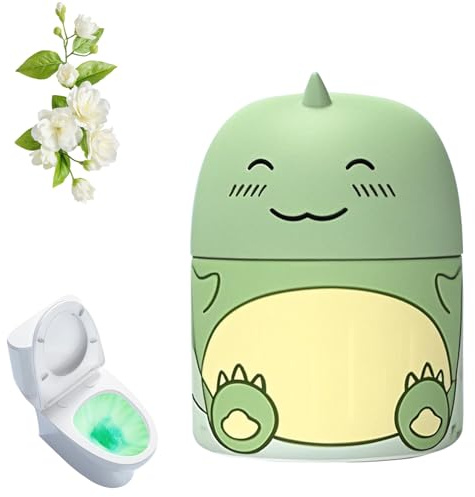 Niedliche Dinosaurier Förmige Toilettenreiniger, Toilettenreiniger & Toiletten-Deodorant Wunder, Badezimmer-Toilettenspülkasten-Reiniger mit Meeres, Jasmin und Pfirsichduft (Grün Jasmin)