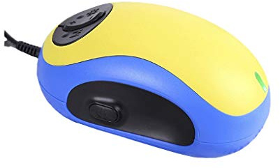 ZJFHEYUO Loupe de Lecture Portable Pratique avec Souris Filaire, 20x, pour écran PC, Aide visuelle, liseuse, amblyopie, Basse Vision, Jaune, Bleu, Mini