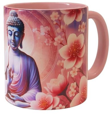 Cbkreation Mug en céramique bouddha fleurs de cerisier 35 cl