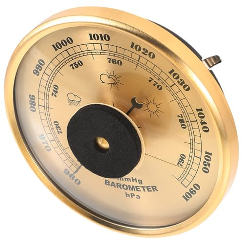 Gogogmee Multifunktionaler Einbau barometer aus Metall Robust mit Deutlicher Anzeige für Präzise Messung von Luftdruck und Temperatur für Innen Außenbereich zu Hause