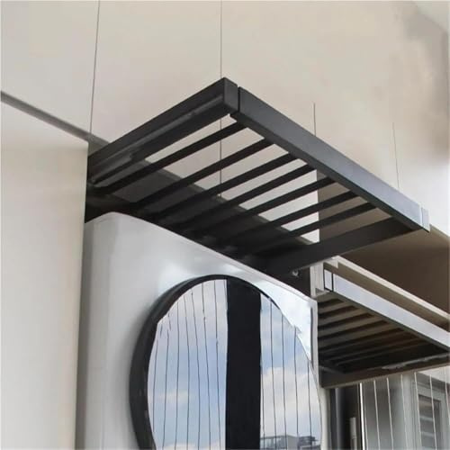 Pull Out Drying Rack for Wardrobe and Laundry Room – Extendable Clothes Drying Rack, Space Saving Aluminium Alloy Shelf Above Washing Machine, Length Adjustable (Black,56cm/22inch)