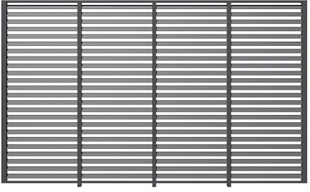 PRIMEYARD Persiennes 4 pièces en Aluminium - Panneau Statique en Gris pour Pergola Premium