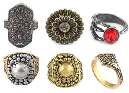 JUSONGKWCP Darksoul Ringe Cartoon Figur Cosplay Ring Accessories Darksoul Vintage Punk Schmuck Mode Paar Ringe (Mehrfarbig-1)