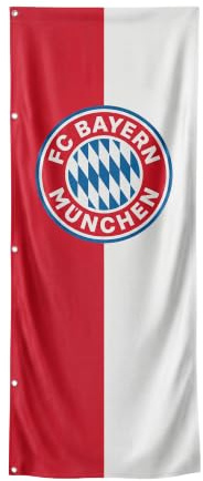FC Bayern München I Hissfahne Hochformat Logo 400x150 cm I Rot/Weiß | Offizieller FC Bayern München Fanartikel, Fußball, Bundesliga
