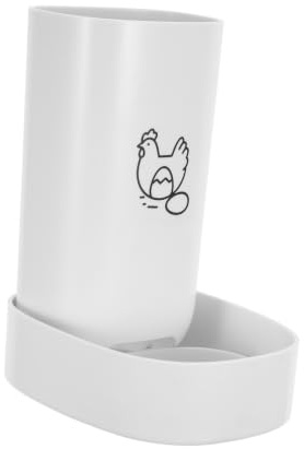 Alipis Chicken Grit Oyster Shell Feeder White Plastic Hanging Poultry Feeder Wall Mount Setup for Hens and Ducks in Chicken Coop or Fence Automatic Feeding No Waste