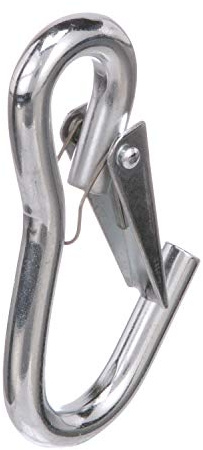 Attwood 7653L3 Utility Snap Hook, Zinc-Plated Steel, Spring-Loaded Closure, Light-Duty, 4 Inches Long, ¼-Inch Ring Diameter