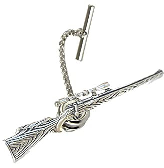 Jagd Gewehr Krawattennadel aus Zinn, in Geschenkbox