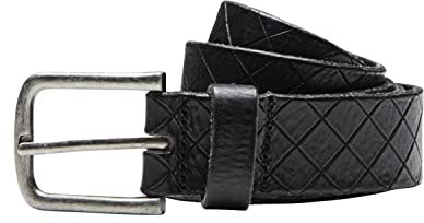 JACK & JONES PREMIUM Herren Leder Gürtel JJ DETAIL LEATHER BELT Echtleder (105cm / W34-W36, Schwarz (Black))
