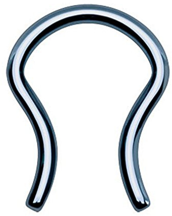 Piercingfaktor Fake Piercing Retainer gebogen Ring Septum Tragus Helix Ohr Nase Lippe Intim Nasenpiercing Ohrpiercing Hufeisen Horseshoe Hellblau 1,6mm