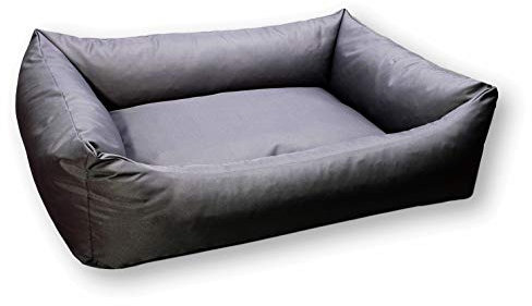 4L Textil Koko Wasserabweisendes Hundebett große Hunde Hundekorb Bezug abnehmbar und waschbar Hundekissen Hundekörbchen Graphit (100x80 cm, Grau)