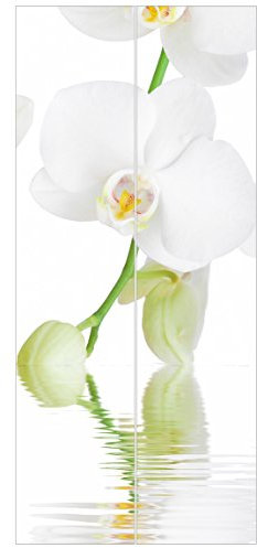Fototapete Orchidee - Vliestapete Tür - Wellness Orchidee - Türtapete, Größe HxB: 215cm x 96cm