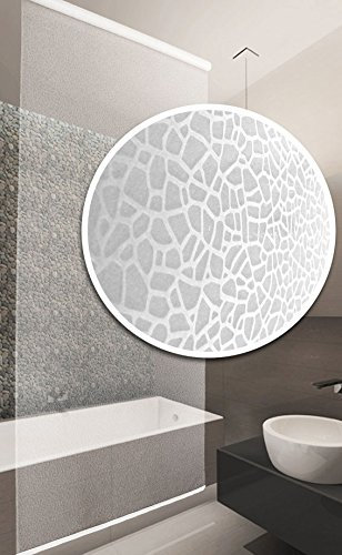 massanf ertigung Store de douche semi-coffre/Modèle Milky Stone. Rideau de douche Longueur et largeur sur mesure