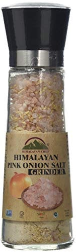 Himalayan Chef Himalayan Chef Pink Salt Glass Grinder, Roasted Onion & Cushed Red Pepper