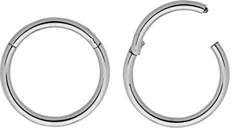 365 SLEEPERS G23 Titan 1,0 mm Segment Nasenring Hoop Knorpelohrring Septum Clicker Ring Klappbarer Lippen Conch Daith Helix Rook Tragus Lobe Ear Body Piercing Schmuck 2 Stck