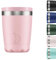 Chilly's Original Coffee Cup - Thermal Travel Mug for Cold & Hot Drinks - Reusable Cups with Lids - Double Walled Vacuum Insulated Mug - Stainless Steel - 340ml - Pastel Pink