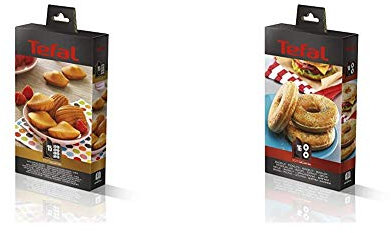Tefal XA801512 Snack Collection Mini Madeleine Accessoire pour Croque Gaufre + XA801612 Snack Collection Pl Bagels Eu Accessoire pour Donuts