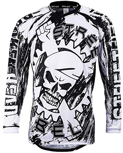 Broken Head MX Jersey Street Rebel Weiß-Schwarz - Langarm Funktions-Shirt Für Moto-Cross, Mountain Bike, Offroad - XXL