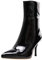 MISSUIT Damen Lack Ankle Boots High Heels Stiletto Stiefeletten Spitz mit 8cm Absatz und Reißverschluss Herbst Winter Schuhe(Schwarz,43)
