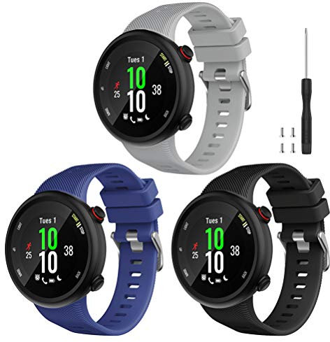 Watbro Kompatibel mit Garmin Forerunner 45S Band, weiches Silikon-Sport-Ersatzarmband, Fitness-Armband für Garmin Forerunner 45S Smartwatch