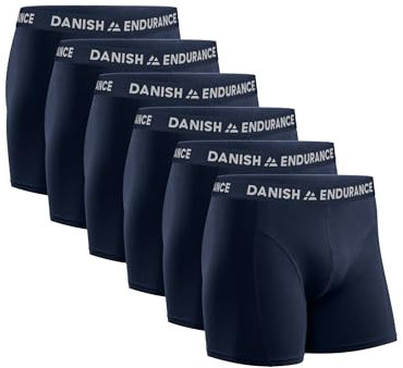 DANISH ENDURANCE Herren Boxershorts, 6 Pack, Retroshorts aus weicher Baumwolle (Marineblau, XX-Large)