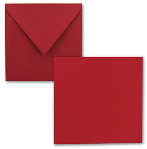 Quadratisches Einzelkarten-Set - 15 x 15 cm - mit Brief-Umschlägen - Rosenrot - 50 Stück - für Grußkarten & mehr - FarbenFroh by GUSTAV NEUSER