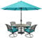 MasterCanopy 270 cm Sonnenschirm neigungsverstellbar, mit 8 Rippen und Kurbel, für Patio, Garten, Terrasse, Markt, Türkis