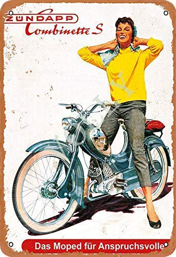 No/Brand Zündapp Combinettes Moped Für Anspruchsvolle Blechschild Metall Plakat Warnschild Retro Eisenblech Plakette Jahrgang Poster Schlafzimmer Familie Wand Aluminium Kunstdekor