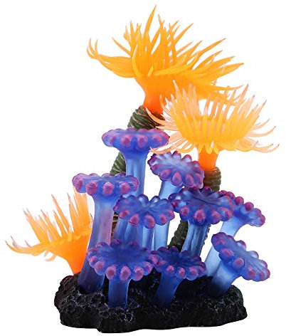 Plante de corail artificielle, décoration de paysage de réservoir de poissons de Silicone d'anémone de mer de corail en plastique de haute Simulation pour le paysage d'aquarium de réservoir de poisson