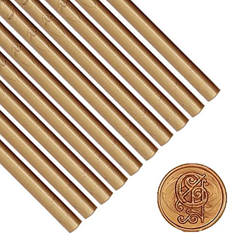 Wachs-Siegel-Stick, ANBOSE 10pcs Klebepistole Wachs-Siegel-Sticks für Wachs-Siegel-Stempel, Wachs-Siegel-Stäbe für Hochzeit Einladungen, Briefumschläge(Bronze)