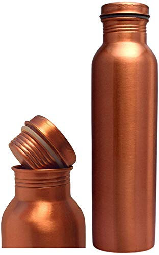 Bouteille d'eau en cuivre pur (marron, 1 l), Gourde Bouteille 1l
