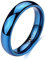 Zakk Ringe Herren Damen Titan Blau Schmal Vorsteckring Poliert Verlobungsring Ehering Partnerringe Trauringe 2mm 4mm (4mm,49 (15.6))