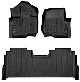 WeatherTech FloorLiners fits 2021-2026 Ford F-150 / Raptor, 2022-2023 Lightning - SuperCrew (1st & 2nd Row) Black