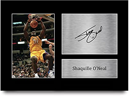 HWC Trading A4 Shaquille O'Neal LA Lakers Regali Stampati Autografo Firmato Immagine Per Gli Appassionati Di Basket Memorabilia