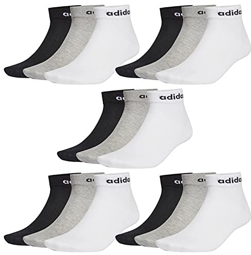 adidas NC Ankle Sneaker/Quarter Socken Unisex Kurzsocke Knöchellang 15 Paar, Farbe:schwarz - weiß - grau, Socken & Strümpfe:40-42