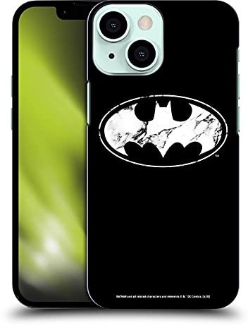 Head Case Designs Licenza Ufficiale Batman DC Comics Marmoreo Logos Custodia Cover Dura per Parte Posteriore Compatibile con Apple iPhone 13 Mini