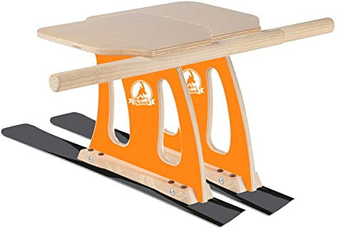 SkiBock Race Skirodel 2er Bausatz Schlitten Ski Schnee Rodel Winter Bastelset orange