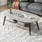 YXDFG Ovaler Couchtisch,2-Schicht-Mode-Couchtische,Mit Offenem Regal Zur Aufbewahrung Und Präsentation 2-Stöckiger Sofatisch,Kleine Moderne Möbel Für Wohnzimmer Home Office,Grau