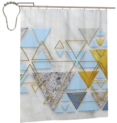 Rideau de douche à motif géométrique abstrait, rideaux de douche imperméables et rideau de bain pour salle de bain, 152,4 x 182,9 cm
