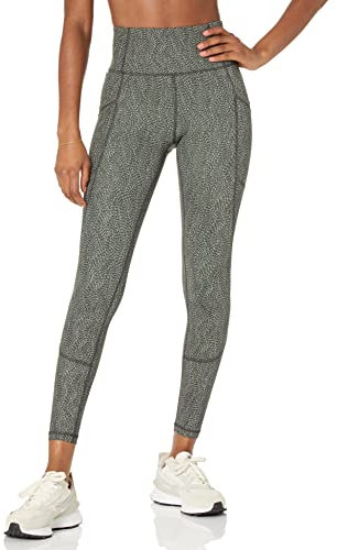 Amazon Essentials Damen Active Sculpt Workout Leggings in voller Länge mit hohem Bund und Taschen (in Übergröße erhältlich), Mehrfarbig Punkte, XXL