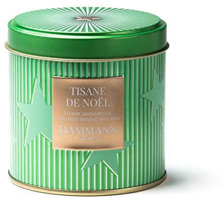Domori Tisana Natalizia alle Spezie, Cannella, Liquirizia, Zenzero, Cacao - Infuso di Natale in Latta, 100g - Dammann Frères