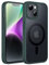 JETech Magnetic Case for iPhone 14 Plus 6.7-Inch Compatible with MagSafe, Translucent Matte Back Slim Shockproof Phone Cover (Dark Green)