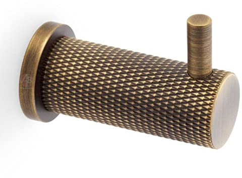 AB Hardware Antique Solid Brass Knurled Projected Coat Wall Hook Bathroom Doors Door Heavy