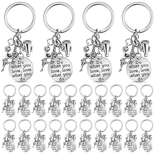 Henoyso Cheerleader-Geschenke, Cheerleader-Schlüsselanhänger, Cheerleader-Geschenk, Geschenk für Mädchen und Frauen, silber, as the picture shown