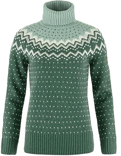 Fjällräven Damen Övik Knit Roller Neck Sweatshirt, Deep Patina/Misty Green, S