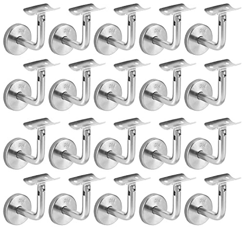 Sonnewelt 20 Stück Edelstahl Handlaufträger Handlaufhalter Edelstahl Ø50 handlaufstütze Geländer Wand handlauf halterung Handlauf Befestigung für Wandbefestigungen/Stützung (Silber)